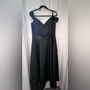 Long flow off shoulder, with straps formal dress